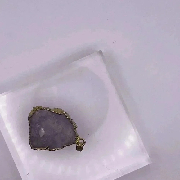 Amethyst Druzy Pendant, ROUGH AMETHYST CRYSTAL - Picture 4 of 9